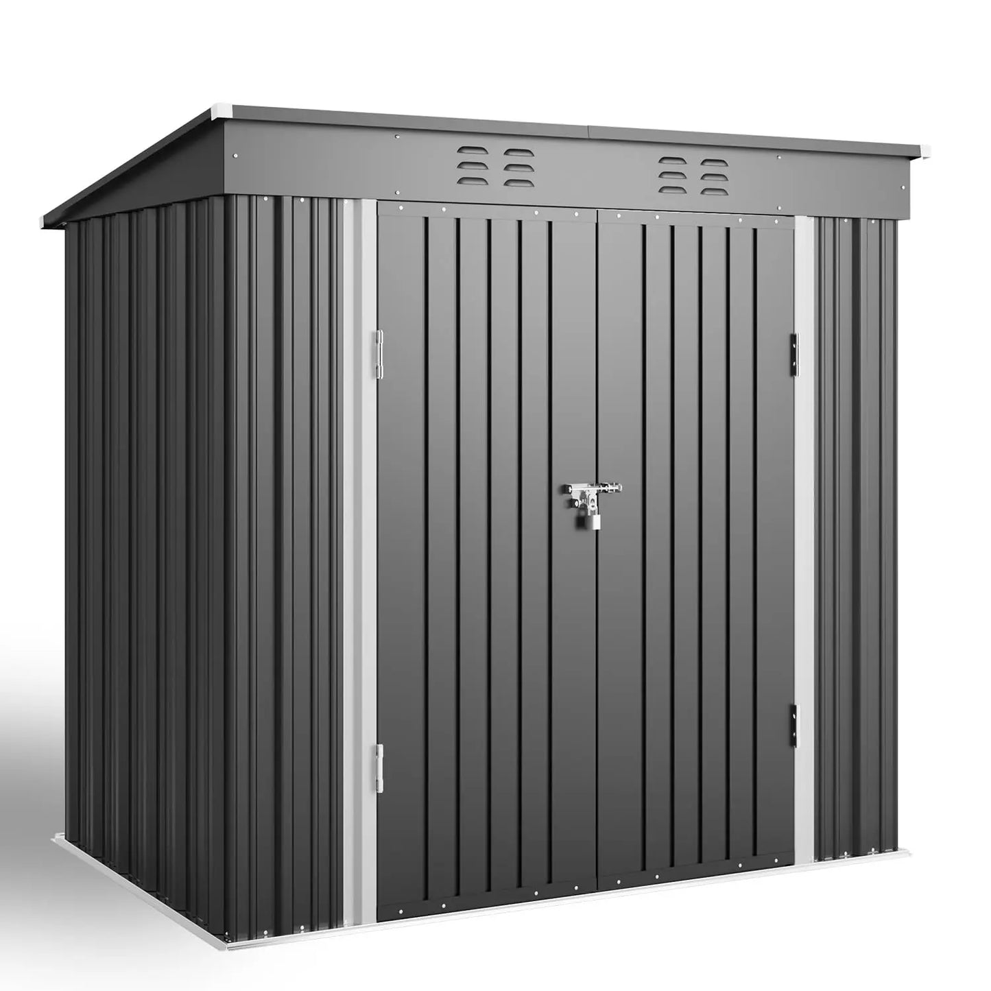 Outdoor Storage Shed Clearance, Metal Outdoor Storage Cabinet with Double Lockable Doors, Waterproof Tool, Customized