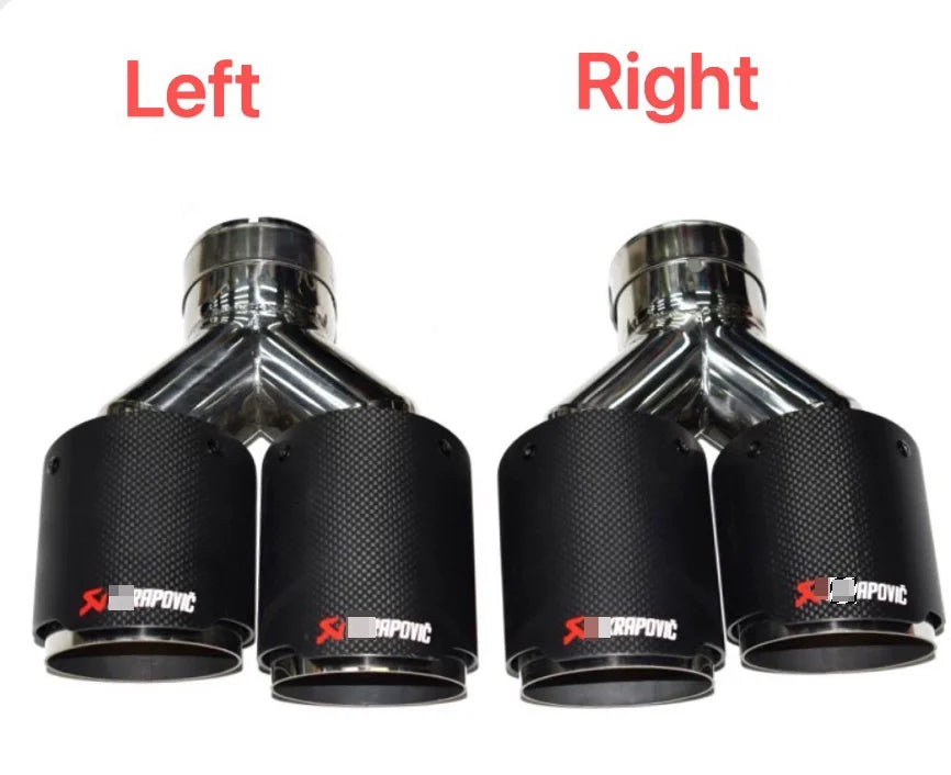 Real carbon fiber  AK exhaust pipe fit for universal car dual Y type tips