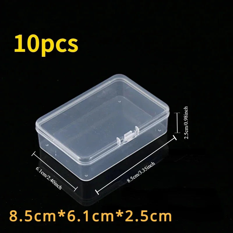 Mini Plastic Rectangular Storage Box Translucent Packing Box Dustproof Durable Strong Jewelry Case Container Home Storage