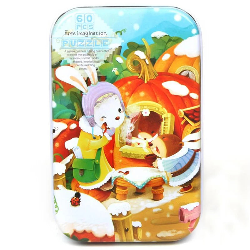 60piece Jigsaw Puzzle Montessori Games Cartoon Animal Vehicle Dinosaur Puzzles for Kids Educational Toys Children Christmas Gift