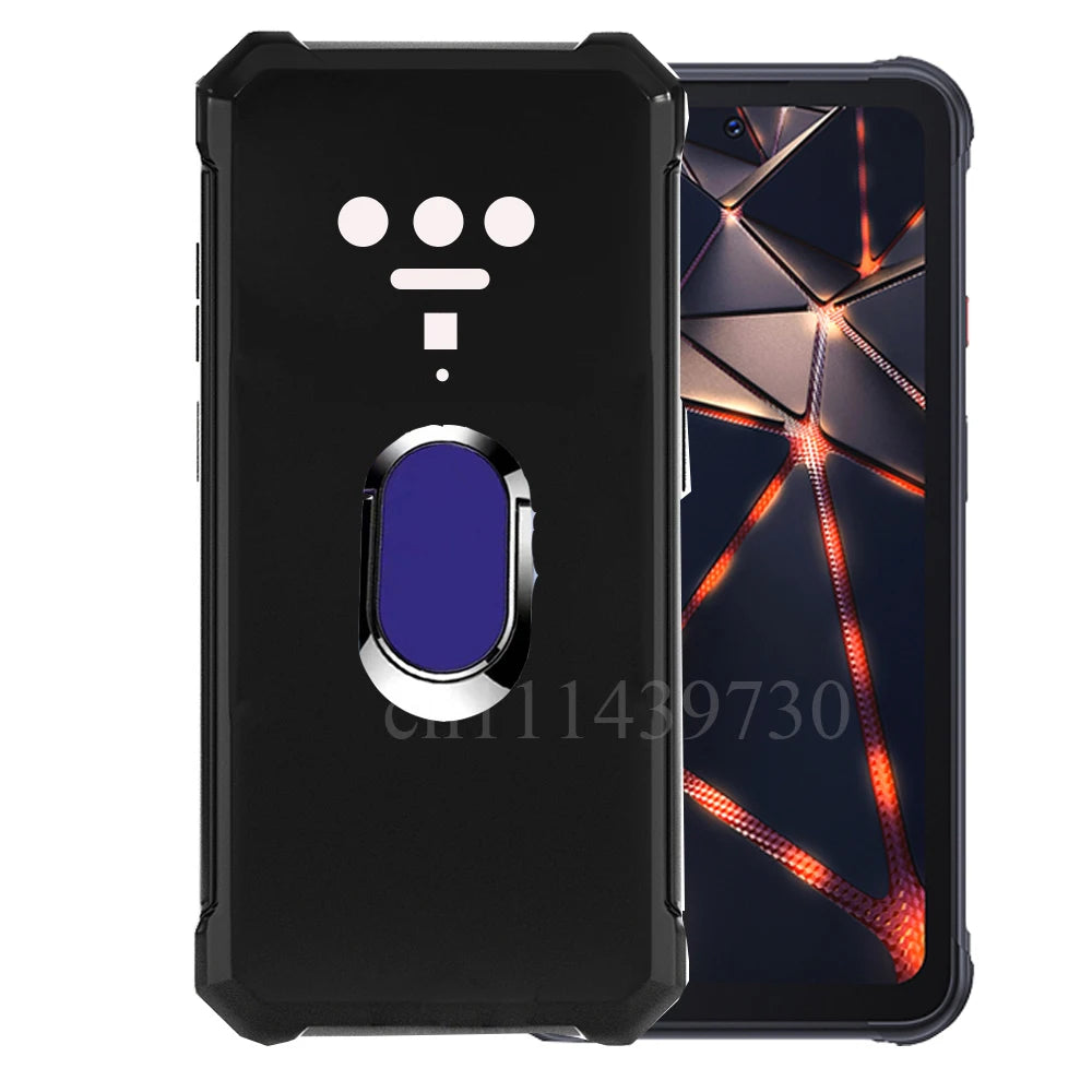 For Cubot KingKong 8 Power Ring Holder Case Black Soft TPU Camera Protection Back Phone Case For Cubot KingKong Power 6.5"