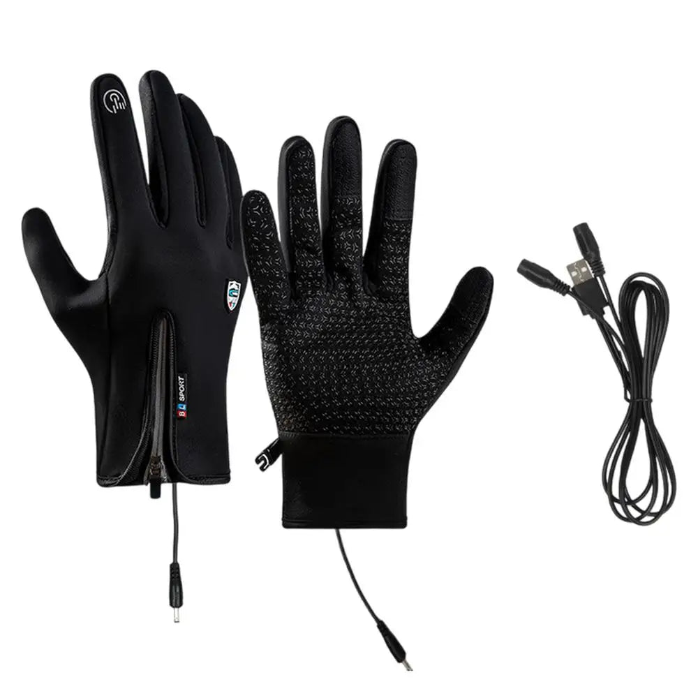 Heated Work Gloves Rechargeable Hand Warming Gloves Non-Slip Winter Gloves With Zipper Design Ice Fishing Gear For Men Women