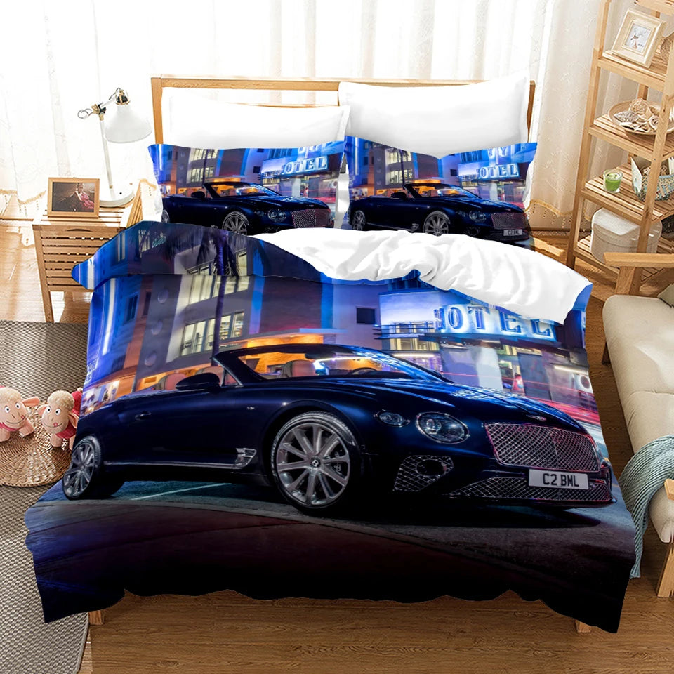 Sports Car Duvet Cover Set Luxury High Quality 3D Printed Bedding 2/3pcs Double Queen King Bedclothes Adults Boys Home Textile