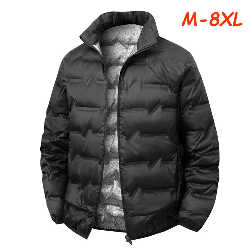 Men Winter New White Duck Down Jacket Warm Thick Stand Collar Windproof Puffer Jacket High Quality Waterproof Jacket Male 8XL