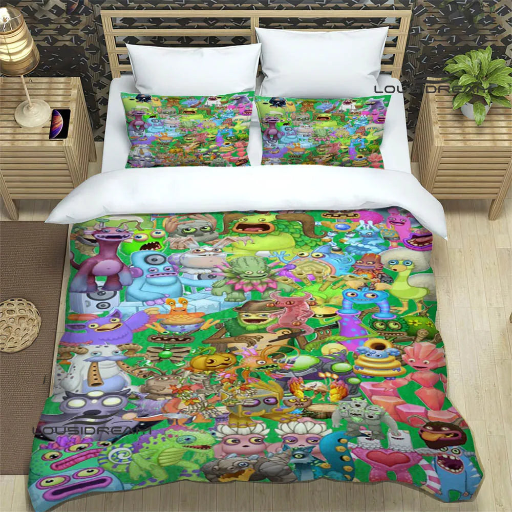 Game My Singing Monsters Bedding Sets exquisite bed supplies set duvet cover bed comforter set bedding set luxury birthday gift