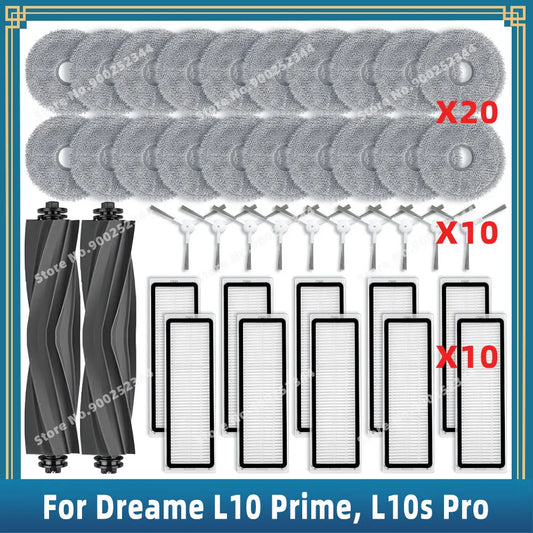 Compatible For Dreame Bot L10 Prime / L10s Pro Replacement Spare Parts Accessories Main Side Brush Hepa Filter Mop Cloth