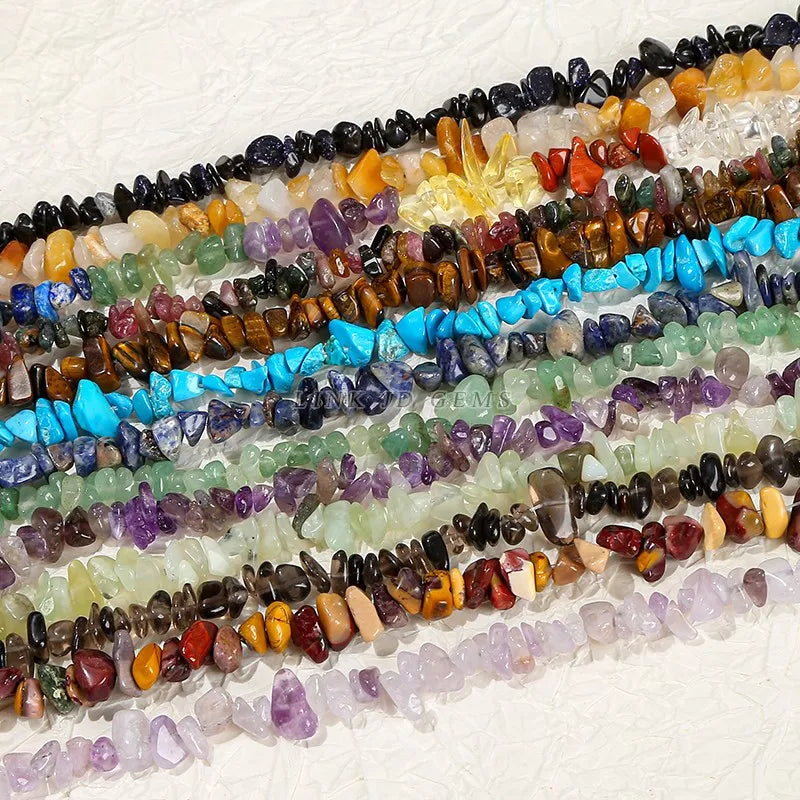 5-8mm Natutal Stone Irregular Quartz Amethyst Gravel Beads Freeform Chip Tiger Eye For Jewelry Making Diy Bracelet Necklace 15"