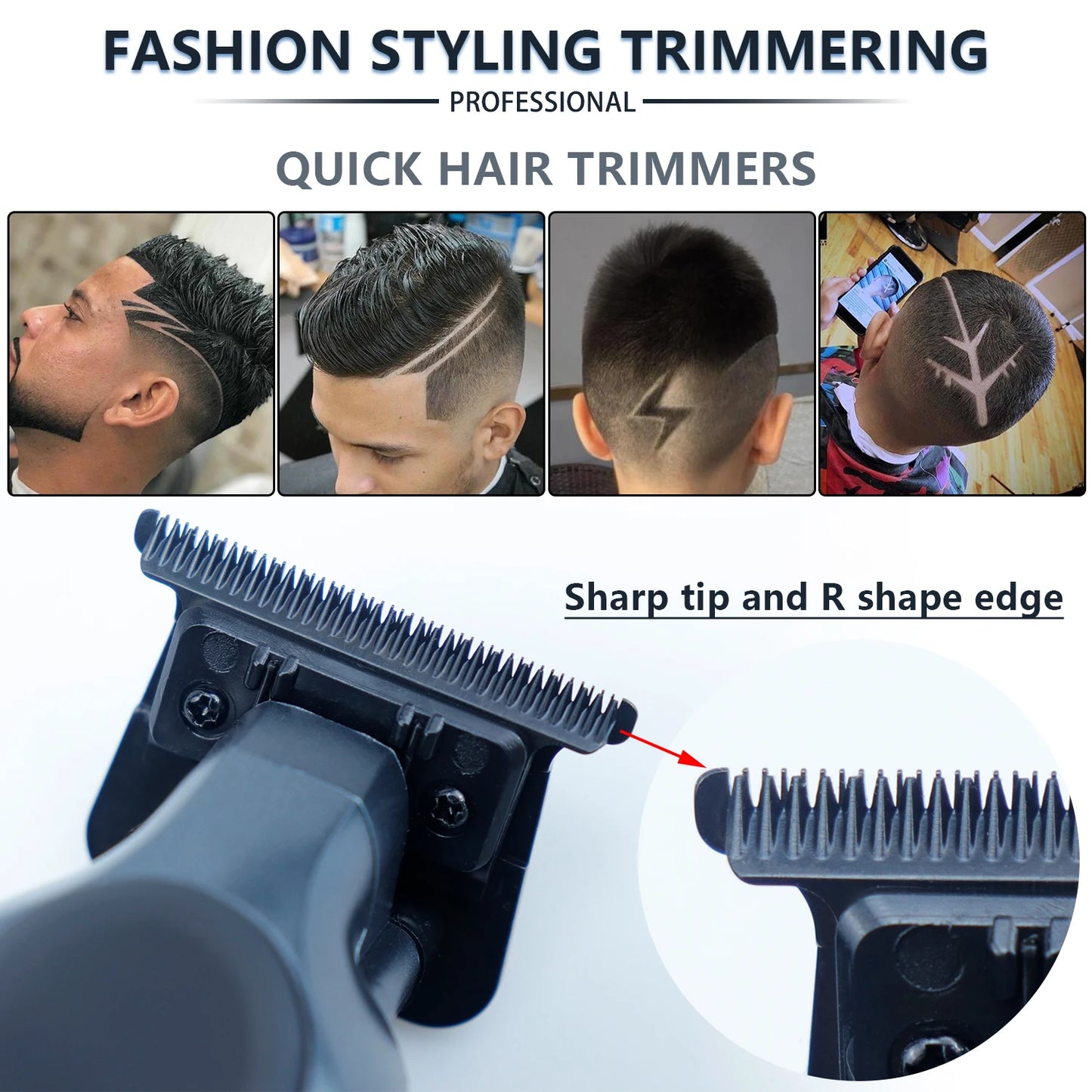 HClippers Professional Hair Trimmer Carving Gradient Styling Trimmering Hair Cutting Machine for Barber with USB Seating Charger