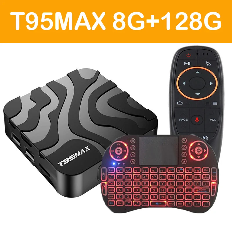 TV Box T95 Max Android 12 8GB 128GB H618 Set Top Box Quad Core Dual Wifi 2.4G&5G 6K Smart Google Voice Assistant Media Player