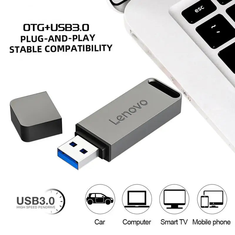 Lenovo U Disk 16TB Flash Drives High Speed Transfer 8TB USB 3.2 Type-C Interface 4TB 2TB 1TB USB Stick Phone Portable USB Memory