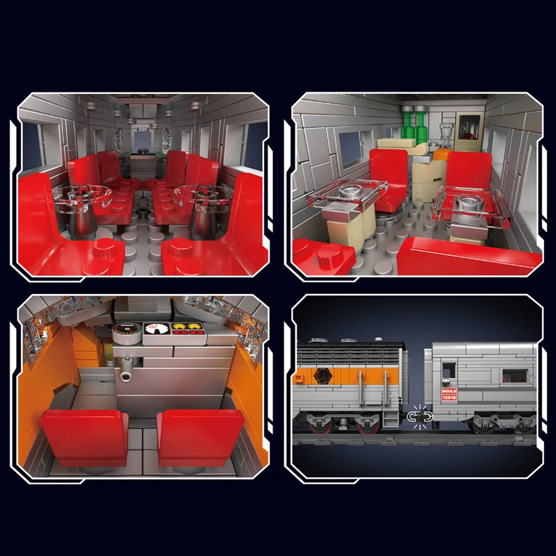 Mould King 12018 Technical Train Building Block Remote Control USA EMD F7 WP Diesel Locomotive Model Kids Christmas Gift Toys
