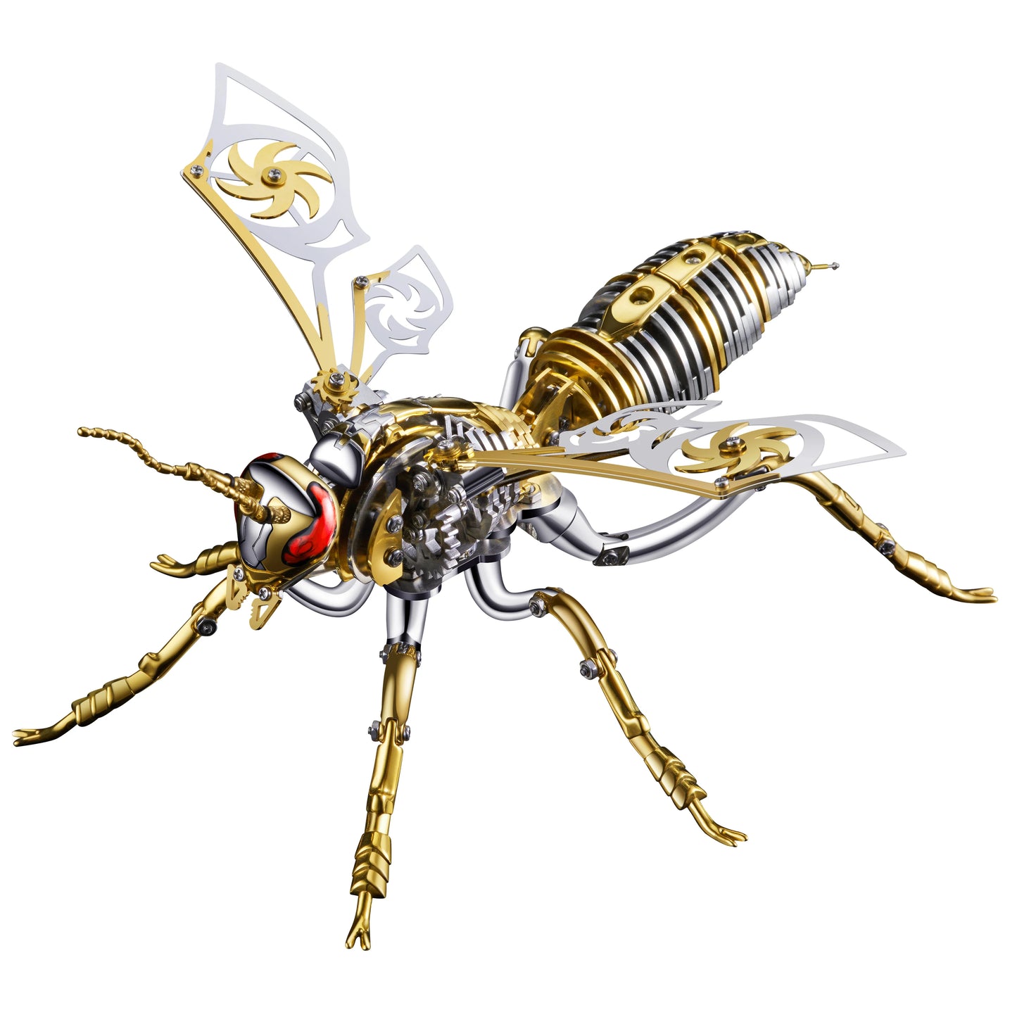 Punk 3D Wasp Stainless Steel Model Adult Assembly Kit Anti-Stress Metal Mechanical Insect Animal Toys Christmas Gift for Kids