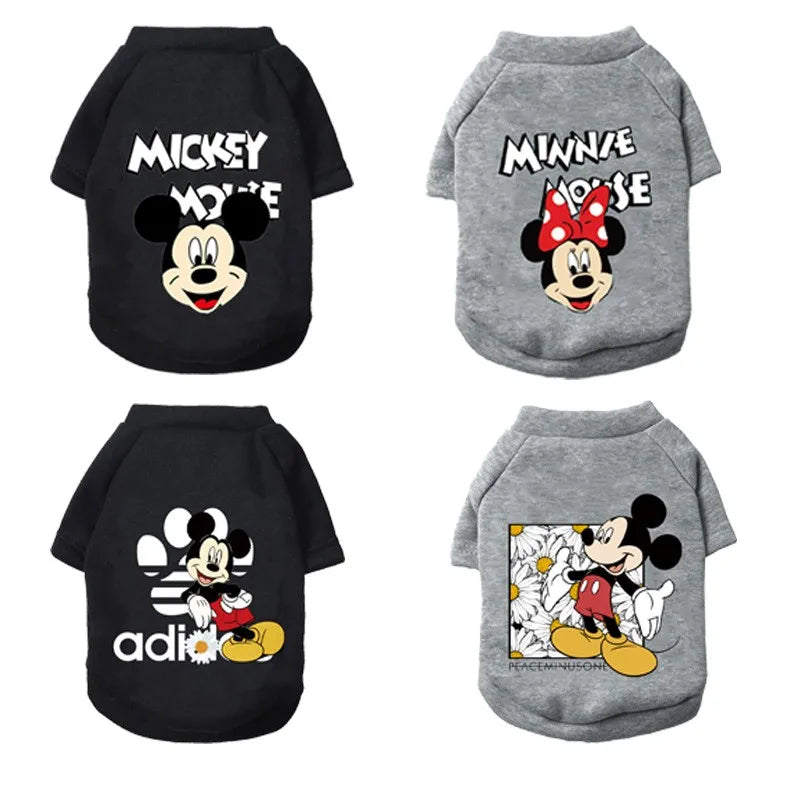 New Disney Dog Hoodie Mickey Puppy Cute Set Minnie Pet Breathable Sweatshirt For Small And Medium Dogs Chihuahua Bulldog Husky