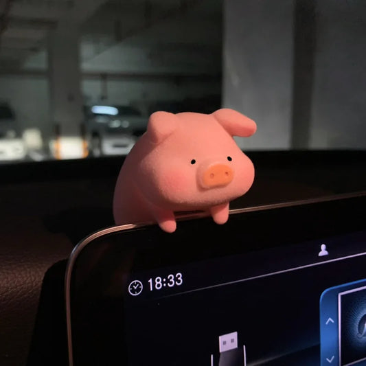 Cute cartoon pig car decoration creative female car center console car interior decoration car hanging accessories