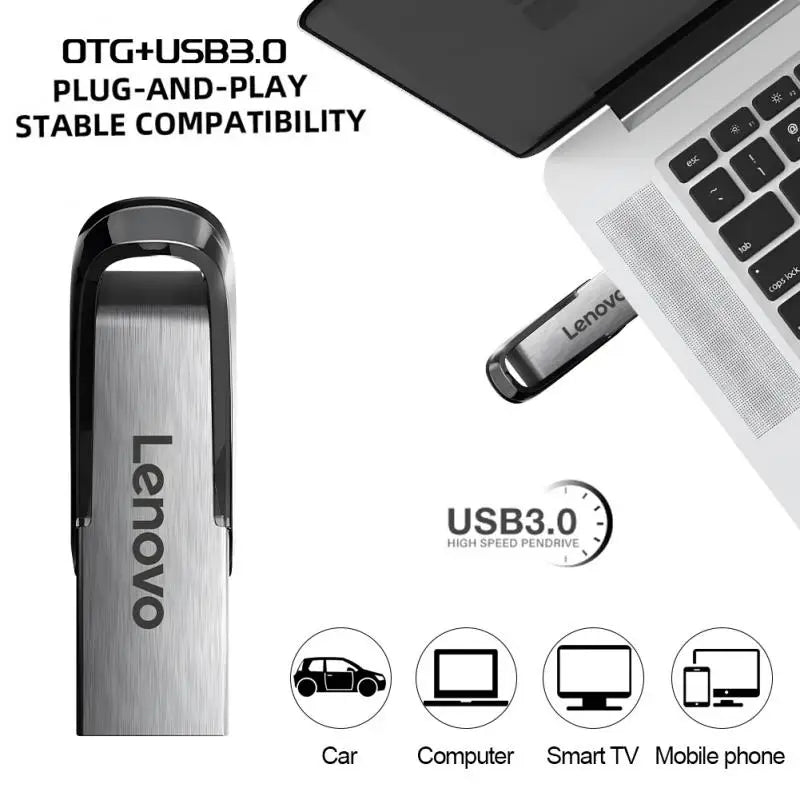 Lenovo Original 2TB Pen Drive USB Memory USB Flash Drives 2TB 128GB 512GB TYPE C High Speed Usb 3.0 Waterproof Pendrive U Disk