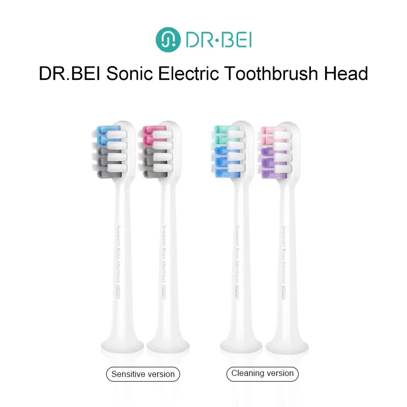 Dr.Bei Original Replacement Brush Heads for Electric Toothbrush Sensitive/Cleaning Heads Apply Sonic Toothbrush Bristle Nozzles