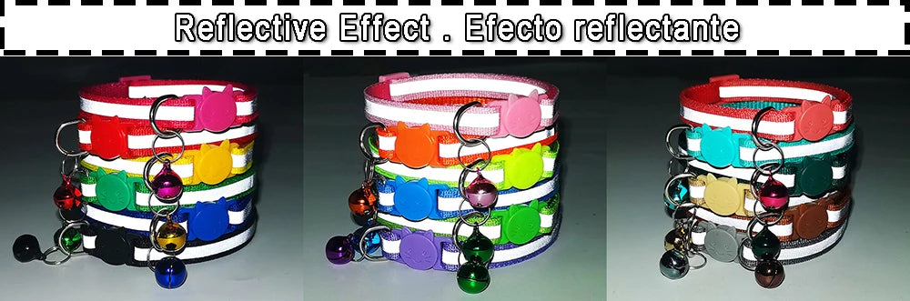 Reflective Cat Collar Custom Engraved ID Personalized with Bell Puppy Pet Breakaway Necklace Accessories Nameplate Collar