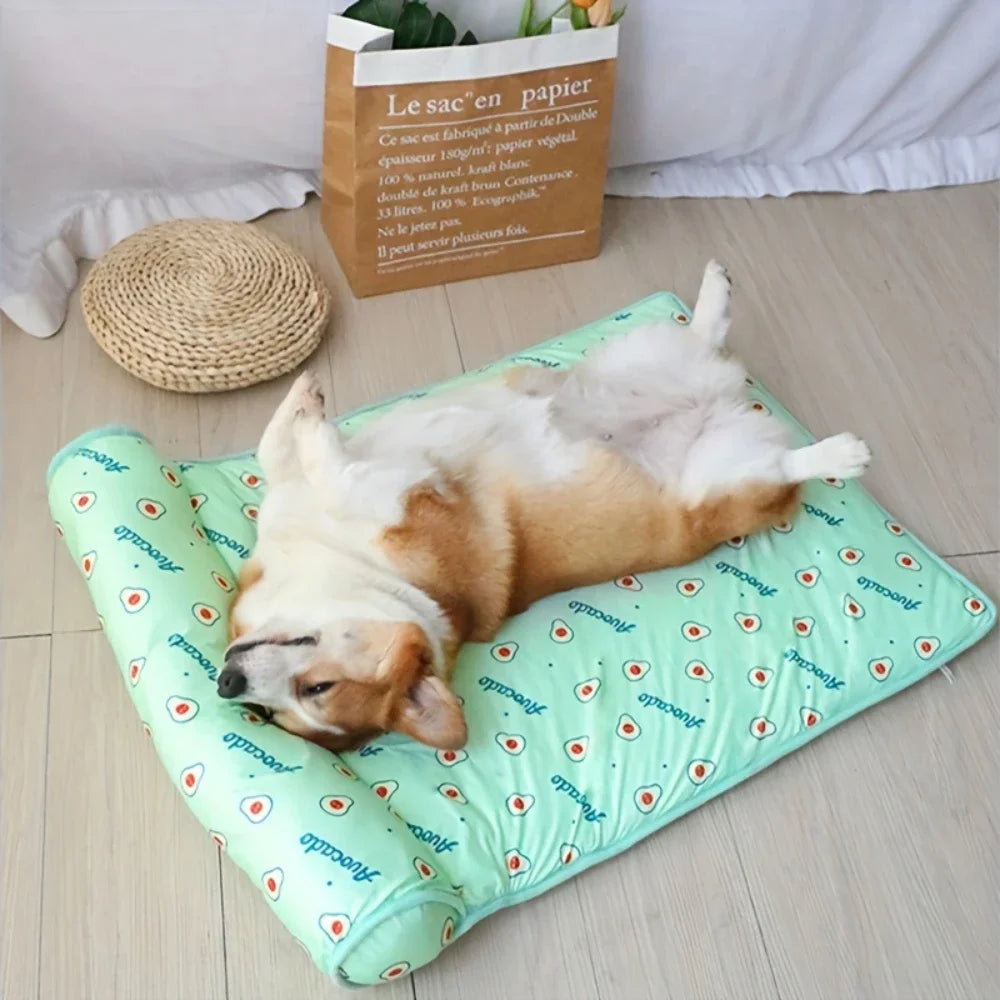 Dog Pillow Summer Pet Ice Cooling Cushion Dog Cooling Sleeping Mat Comfortable Pet Bed Dog Nest With Pillow