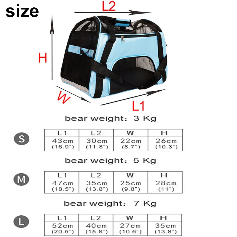 Cat Bags Soft-Sided Portable Dog Carrier Mesh Breathable Carrier Bags for Cats Dogs Comfort Foldable Handbag Pet Transport Bag