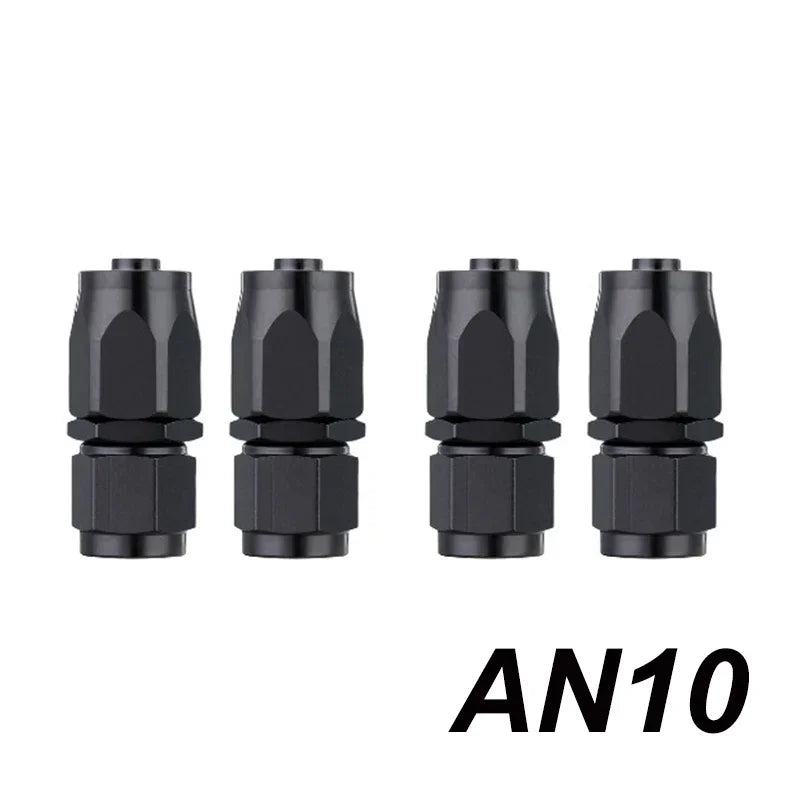4X Universal AN4 AN6 AN8 AN10 AN12 Straight 45 90 120 180 Degree Oil Fuel Swivel Hose End Fitting Oil Hose End Adaptor Kit Black