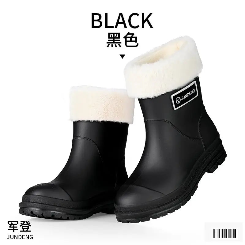 Fashionable Rain Boots for Women Thick Soles Versatile Korean Version Non-slip Wear-resistant, Casual Adult Outdoor Rubber Shoes