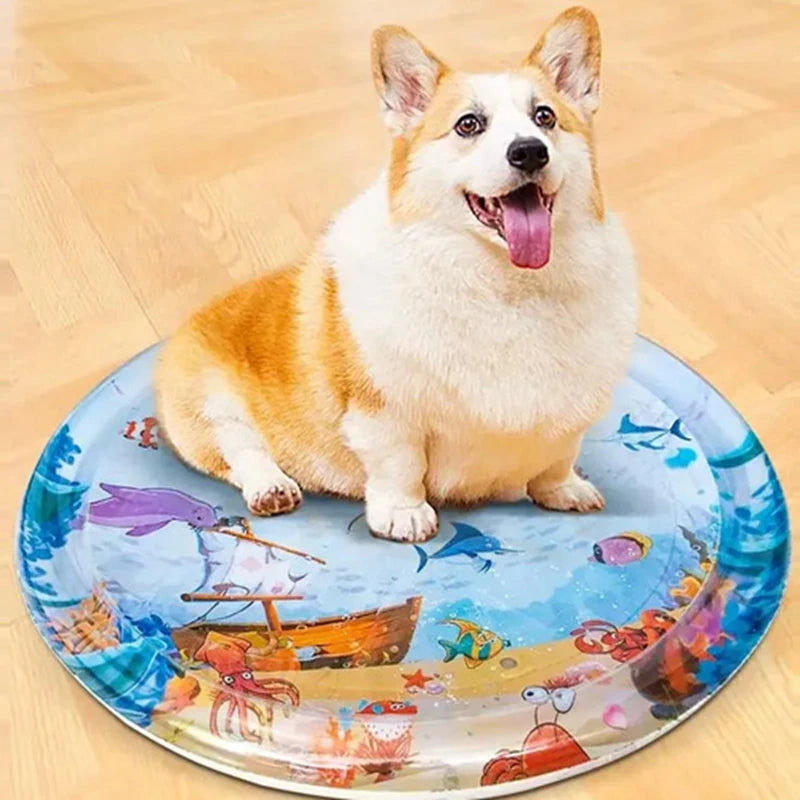 Sensory Cold Cat Game Pad Summer Thick Water Sensory Pet Toy Ocean Theme Cat Sleeping Pad Sensory Baby Prone Pad