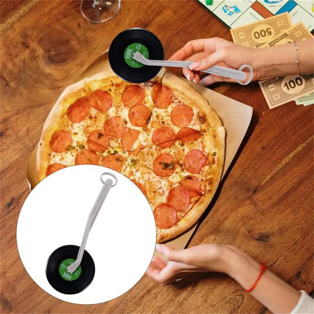 Pizza Cutter Spin Record Design Abs Bakeware Pizza Knife Professional Portable Kitchen Accessories Pizza Wheel Cutter Creative