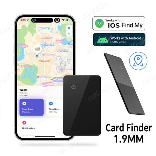 Smart GPS Card Finder Works with Find My App Wallet Tracker NFC Function Tag Tracker Locator Finder for IOS Iphone iPad Android