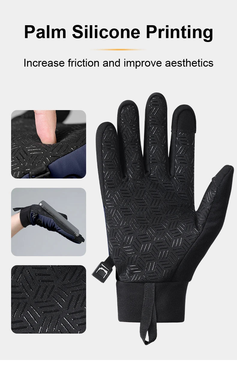 INBIKE Touchscreen Winter Gloves for Men Windproof Thermal Insulated Road Bike Cycling Gloves Man for Cold Weather E-Bike Riding