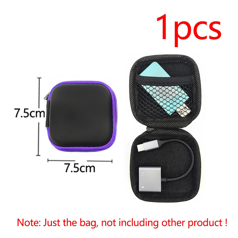 Earphone Data Storage Bag Oval Square Rectangle Cable Organizer Bags Mini Zipper Pouch Tech Gadgets Portable Charger U Disk Case