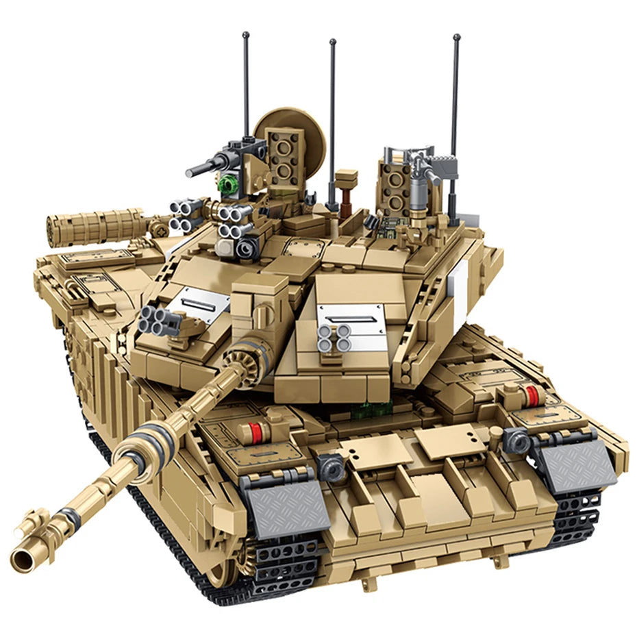 WW2 Military Leopard 2A4 Battle Tank Series Building Blocks Brick Model MOC Army Weapon Boy Set Kid Toy Childrens Christmas Gift