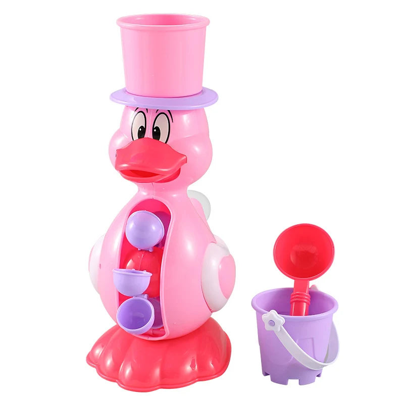 Kids Shower Bath Toys Cute Yellow Duck Waterwheel Toys Baby Faucet Bathing Water Spraying Tool Wheel Type Dabbling Toy