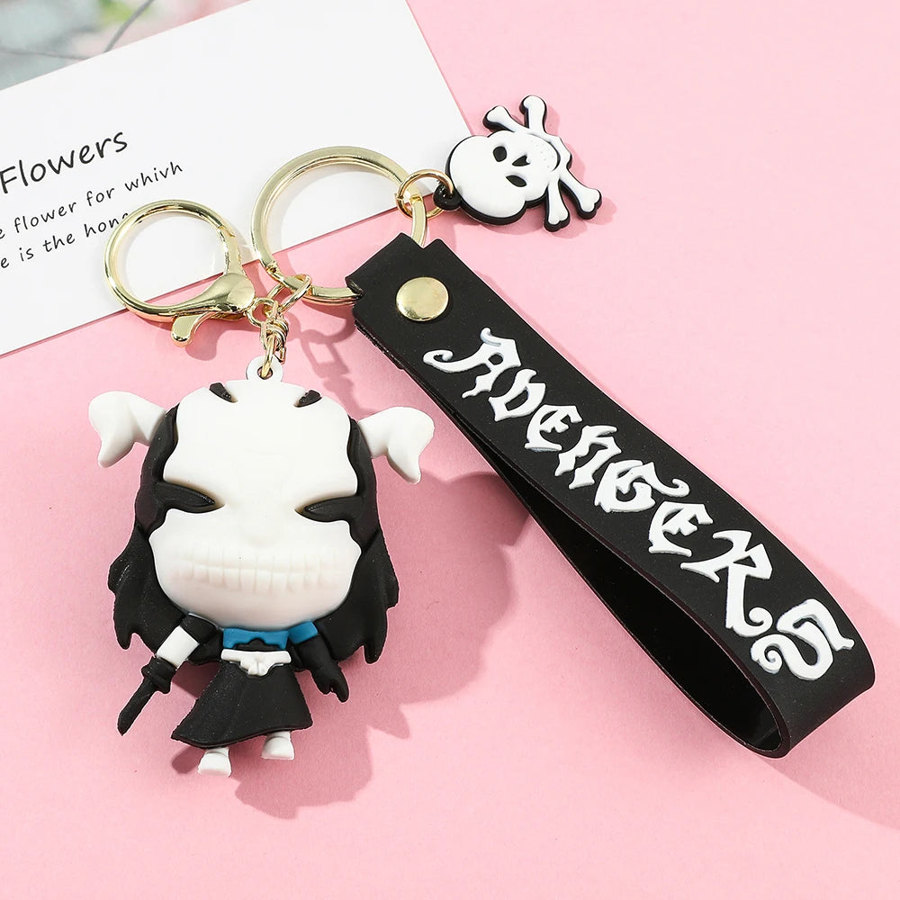 Anime Bleach Keychain Cosplay Kurosaki Ichigo Silicone Pendant Keyring Car Backpack Key Holder Accessories for Fans Quality Gift