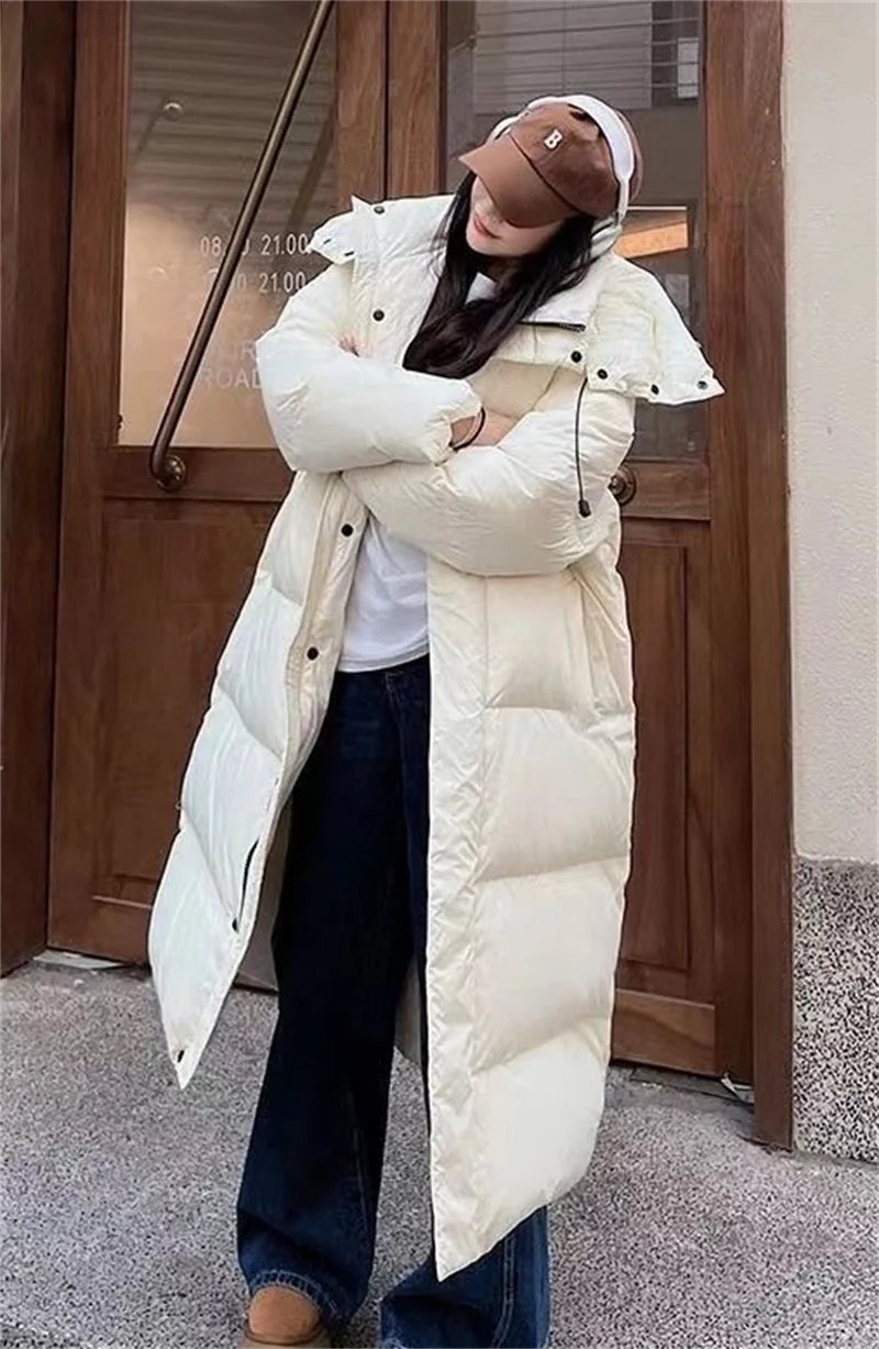 2024 New Warm Winter Puffer Jacket Hooded Long Women Parkas Thick Cotton Padded Windproof Overcoat Casual Loose Snow Wear Jaquet