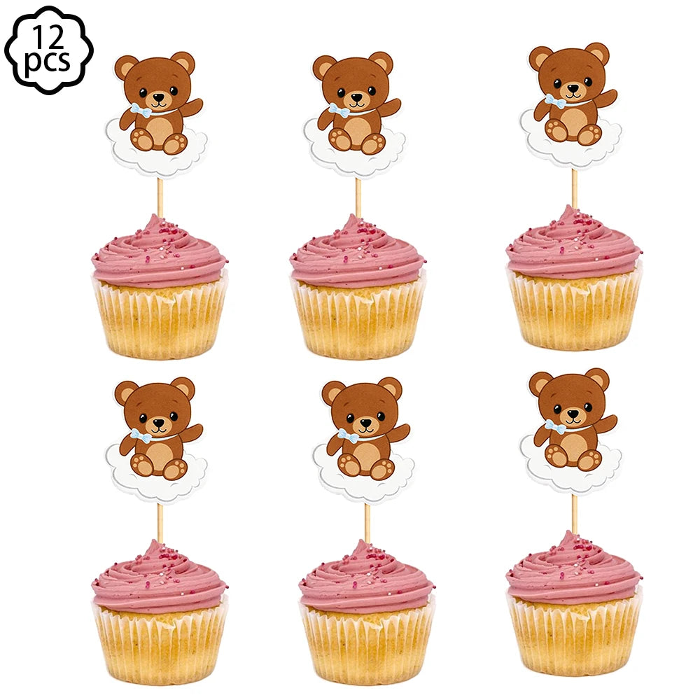 Coffee Brown Teddy Bear Balloon Number Heart Balloon set kid Birthday Party Decoration Baby Shower wedding Valentine's Day decor