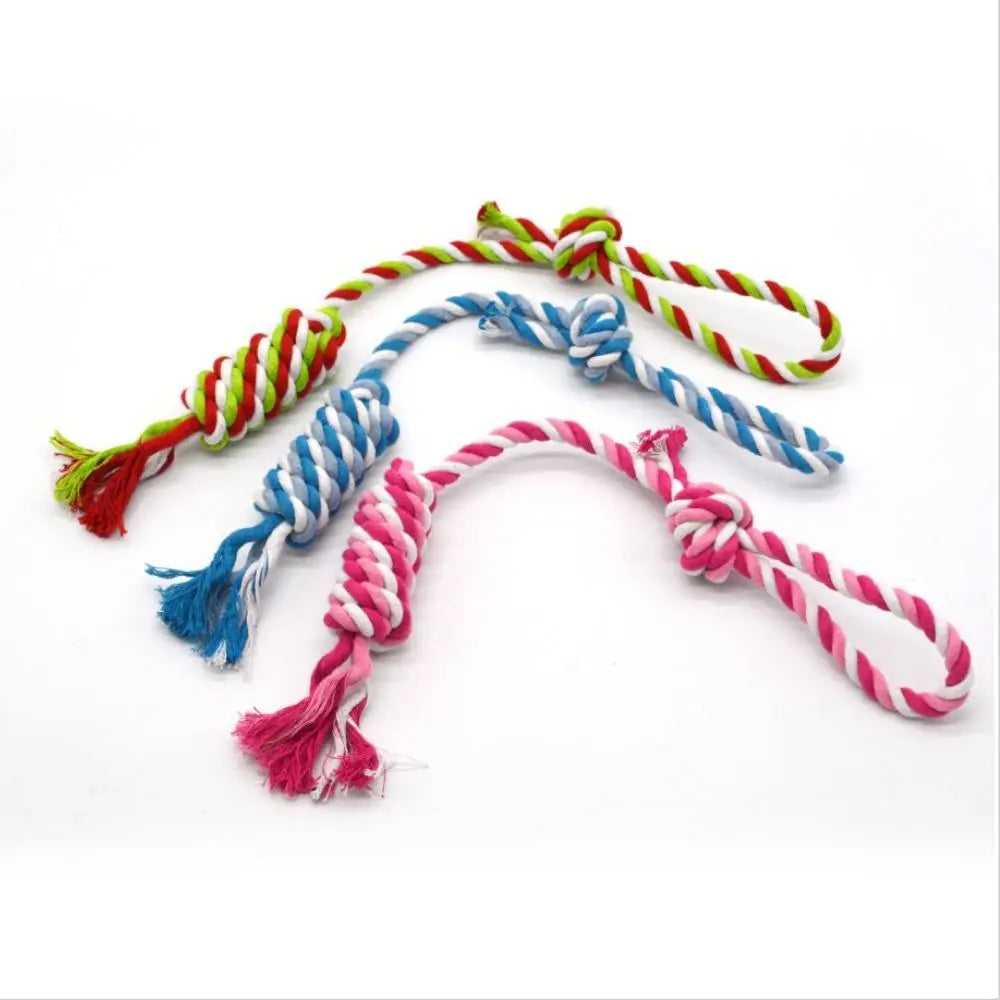 1pc Dog Cotton Rope Chew Toy Durable Braided Teeth Cleaning Toys for Small Medium Dog Outdoor Interactive Training Pet Supplies