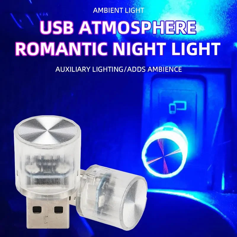 1PC Car Mini USB Led Atmosphere Light For Party Ambient Automotive Portable Plug and Play Car Decorative Interior Lamp 12V