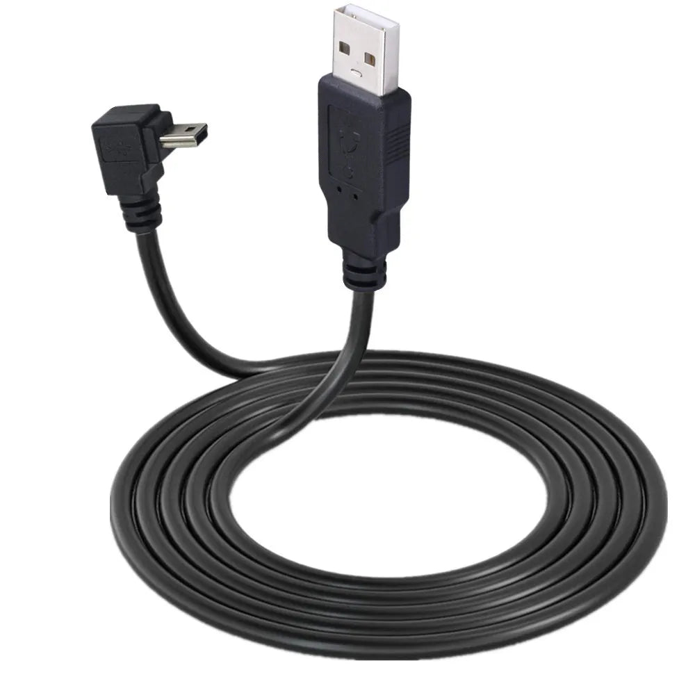 Mini USB B Type 5pin Male UP Down Left Right Angled 90 Degree to USB 2.0 Male Data Cable 0.25m 0.5m 1.5m 3m