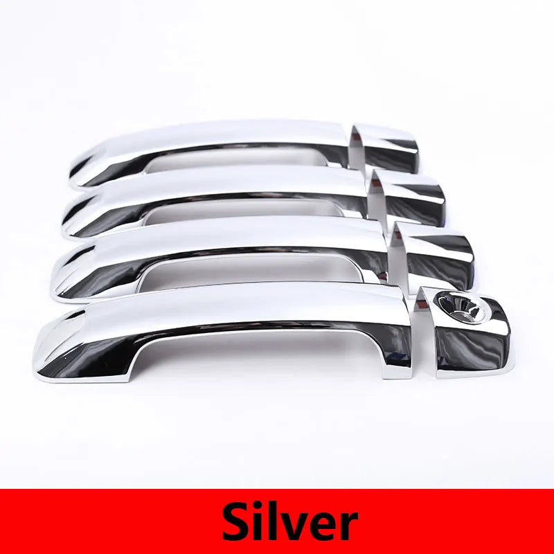 For Toyota Tundra 2007-2021 Sequoia 2008-2020 ABS Silver/Carbon Fiber/Black Car Door Handle Cover Trim Sticker Car Accessories