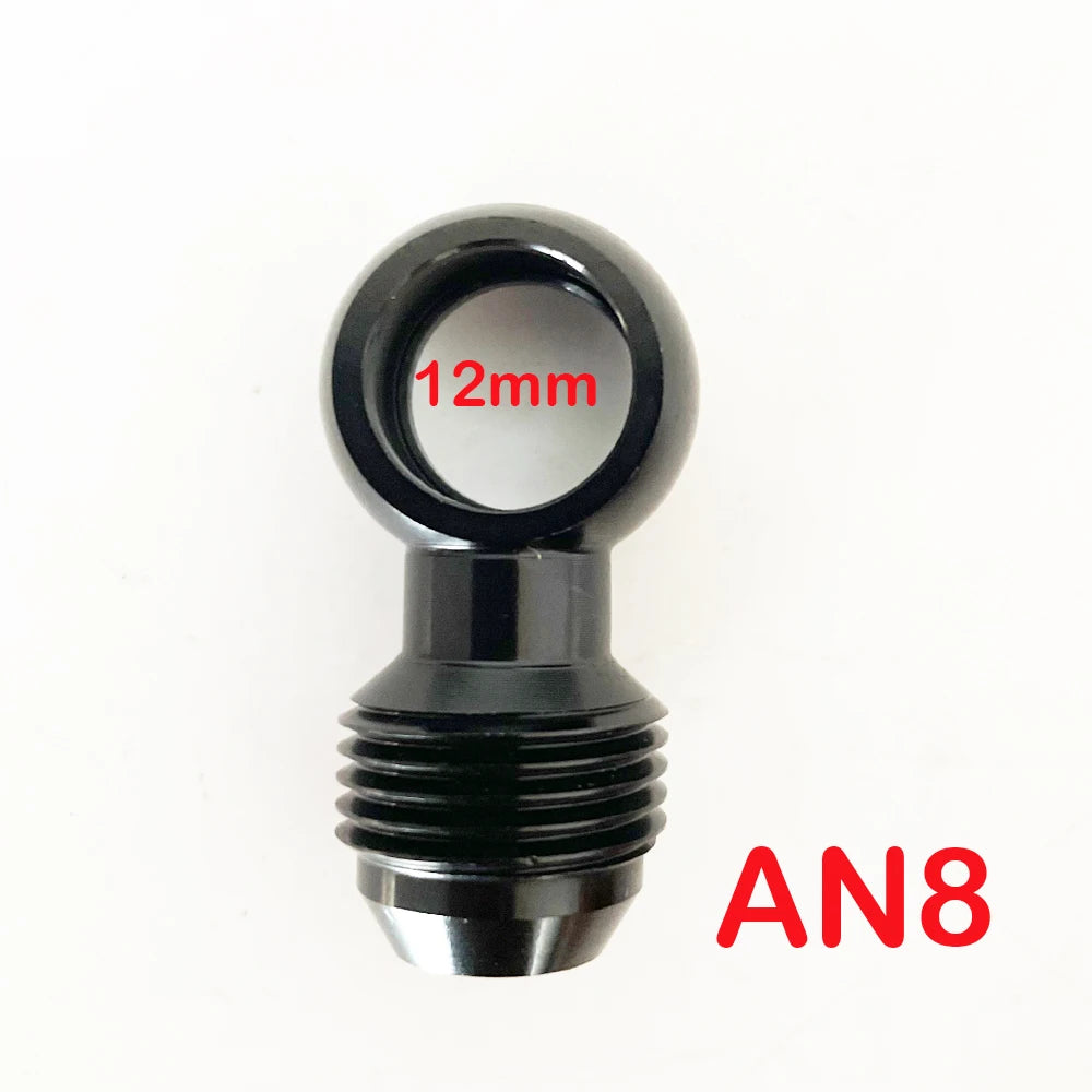 Aluminum banjo adaptor Bolt AN3 AN4 AN6 AN8 AN10 an to 12mm 14mm 16mm 18mm brake fitting Black