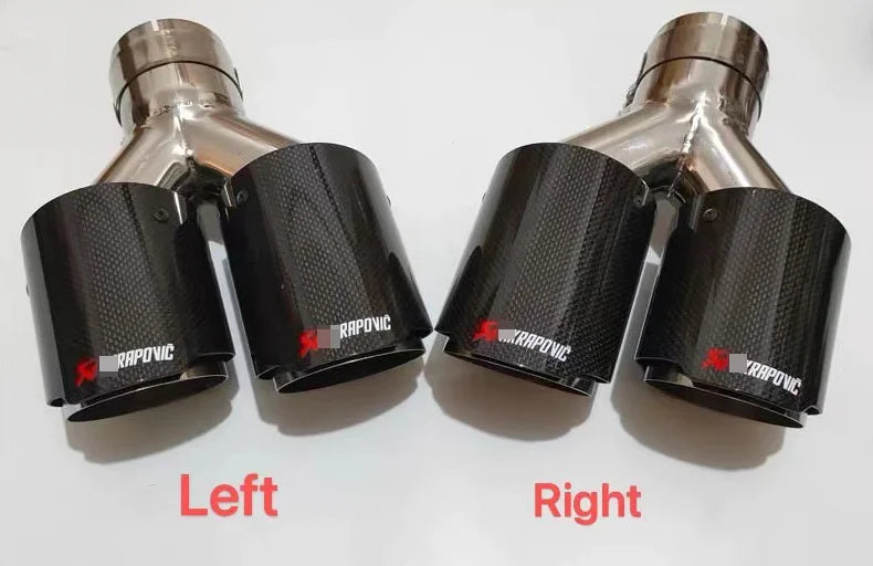 Real carbon fiber  AK exhaust pipe fit for universal car dual Y type tips