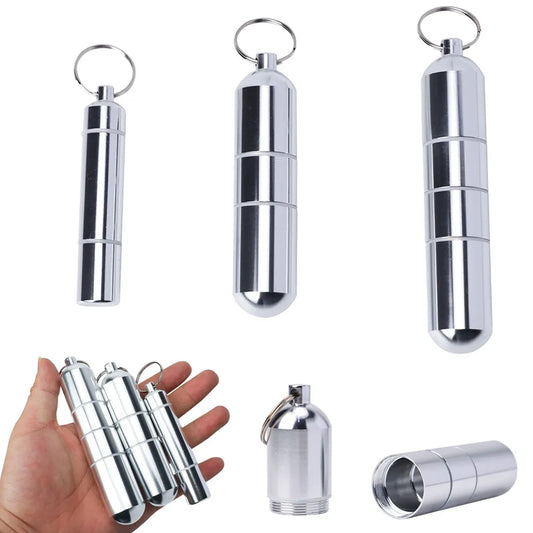 Waterproof aluminum alloy detachable airtight travel storage tube portable metal outdoor storage box