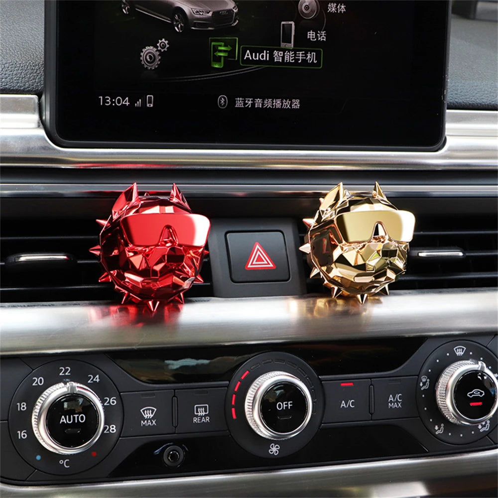 2Pcs Bulldog Car Vent Clip Ornaments High Quality Sunglasses Dashboard Cool Bulldog Auto Decor Interior Accessories