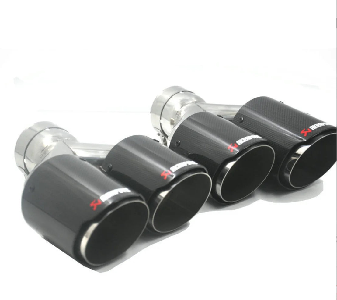 Real carbon fiber  AK exhaust pipe fit for universal car dual Y type tips
