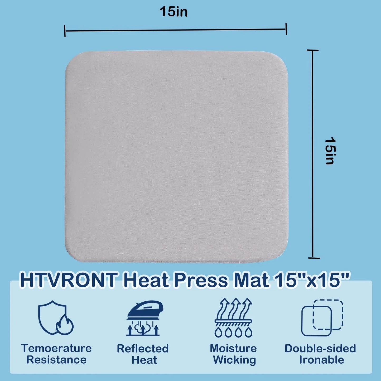 HTVRONT 15x15inch Easy Press Protective Resistant Mat Pad Heat Press Mat for Heat Press HTV T-Shirt For Heat Press Machines
