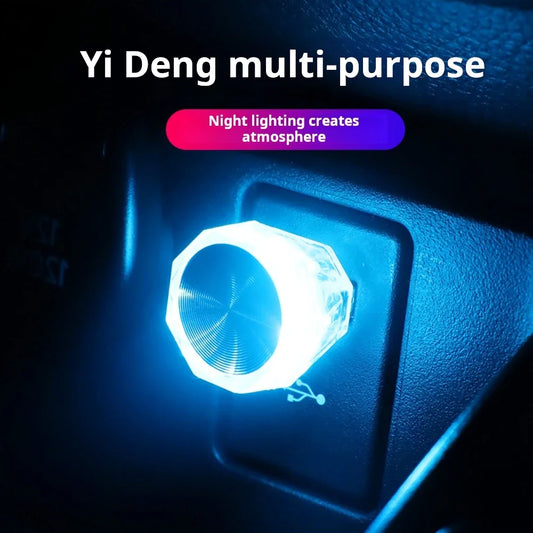 Mini Compact USB Ambient Lamps LED Car Light Auto Interior Atmosphere Light Decoration Gradieng USB LED Night Light for Car Home