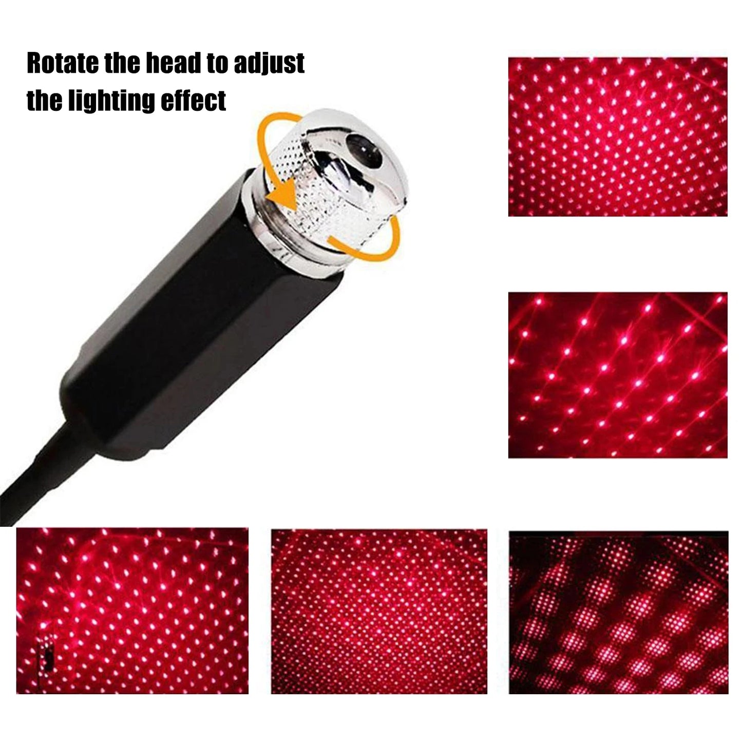 Adjustable Auto Interior Decor Light Romantic LED Car Roof Star Night Light Projector Atmosphere Galaxy Lamp USB Decorative Lamp