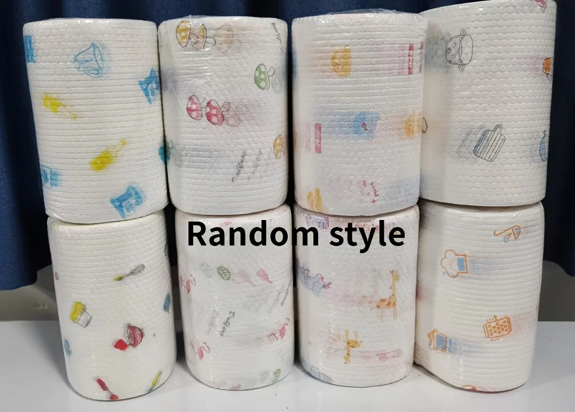 Roll Lazy Cloth Disposable Kitchen Wet Dry Dual-use Household Cleaning Special Paper Household Dishwashing Cloth Tissue