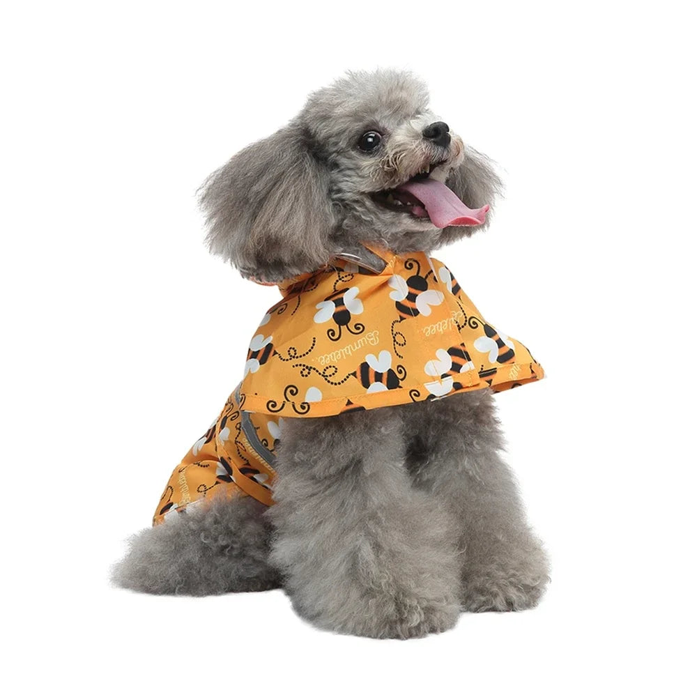 Pets Dog Clothes Waterproof Dog Raincoat Jumpsuit for Medium Large Dogs Hooded Raincoats Reflective Strip Dogs Rain Coat XS-4XL