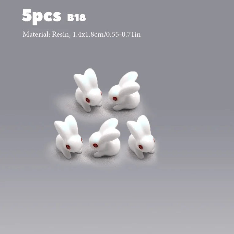 5pcs Miniature Animals Chick Sheep Turtle Puppy Fairy Garden Toy Aquarium Decoration Duck DIY Handicraft Accessories 1-3cm